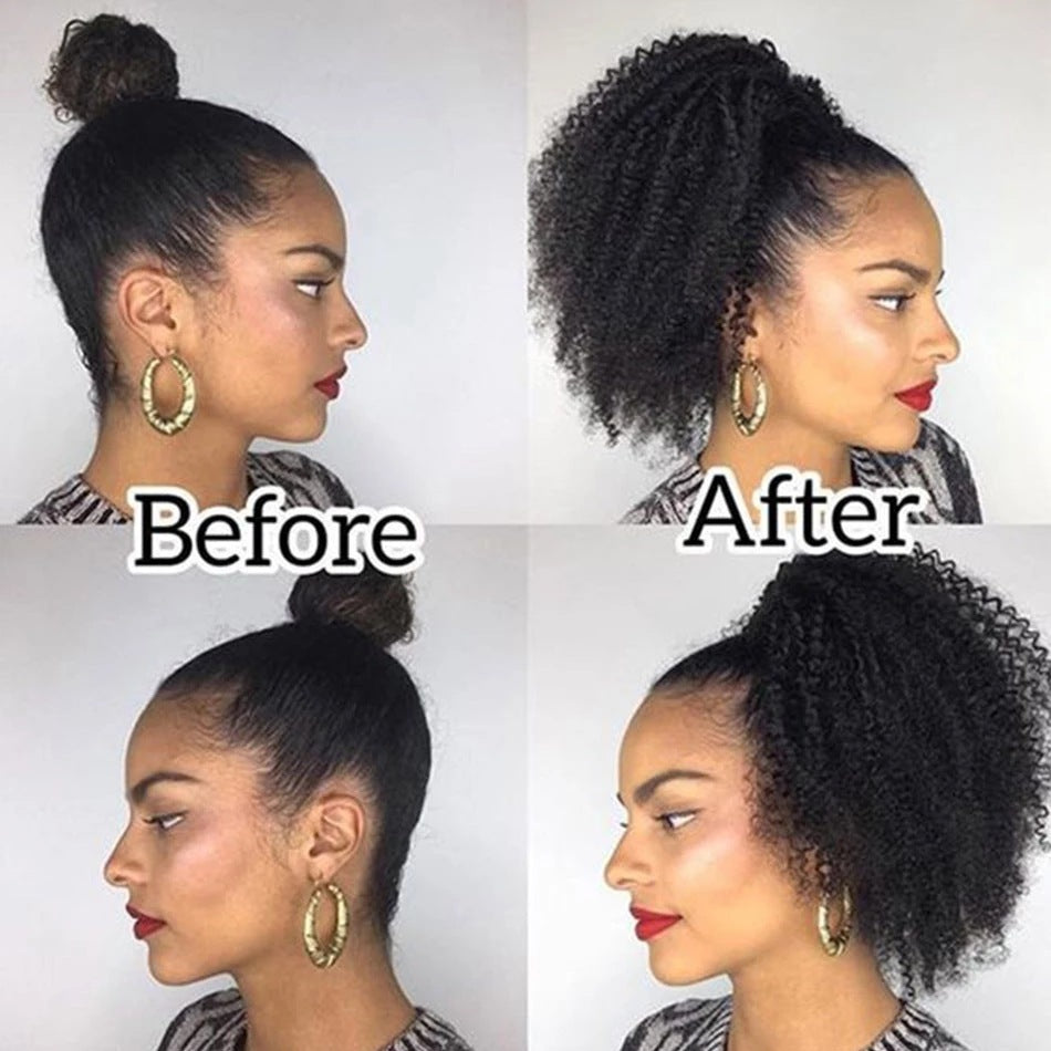 Wig Curly Fringe Head Curly Drawstring Ponytail