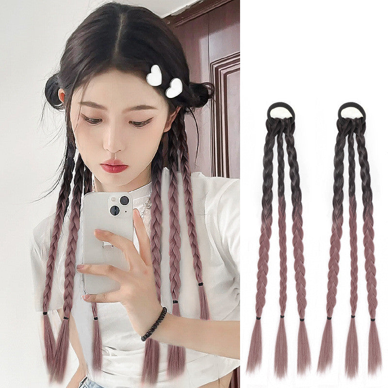 Women's Ponytail Sweet And Cool Hair Ring Wig Boxing Braids