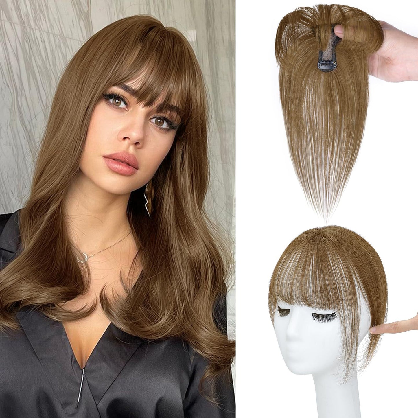 3D Wig Set Bangs Hand-woven Elegant