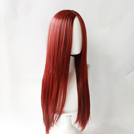 Female mid-point bangs long wig