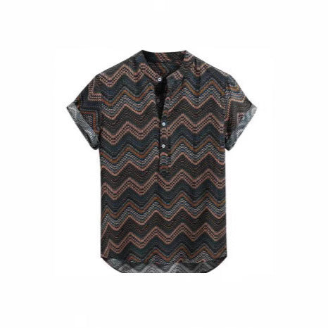 Men's Summer Loose V-neck Short-sleeved Shirt