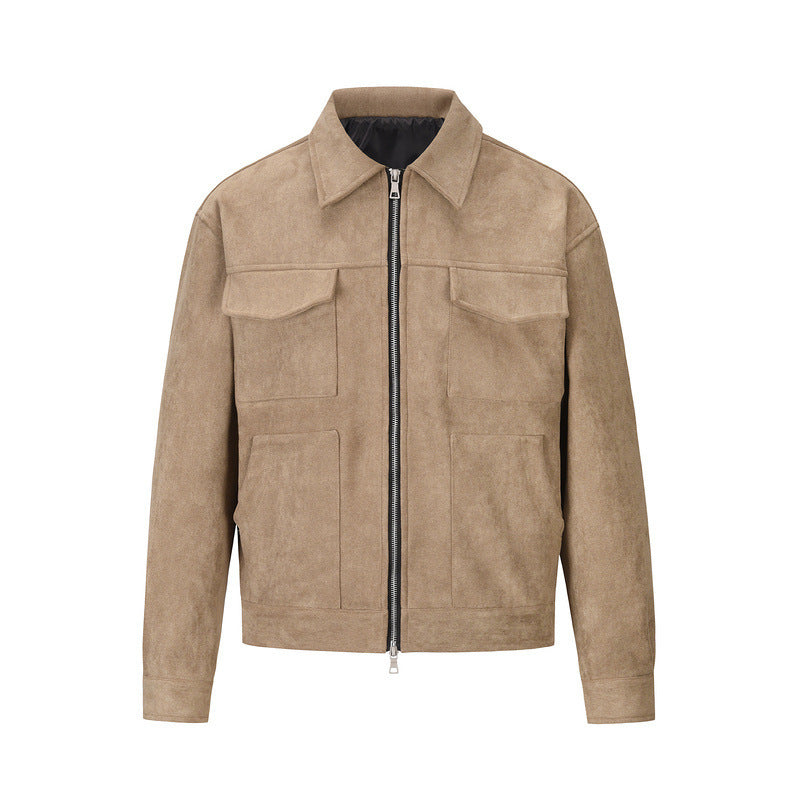 Thickened Zipper Big Pocket Jacket Coat
