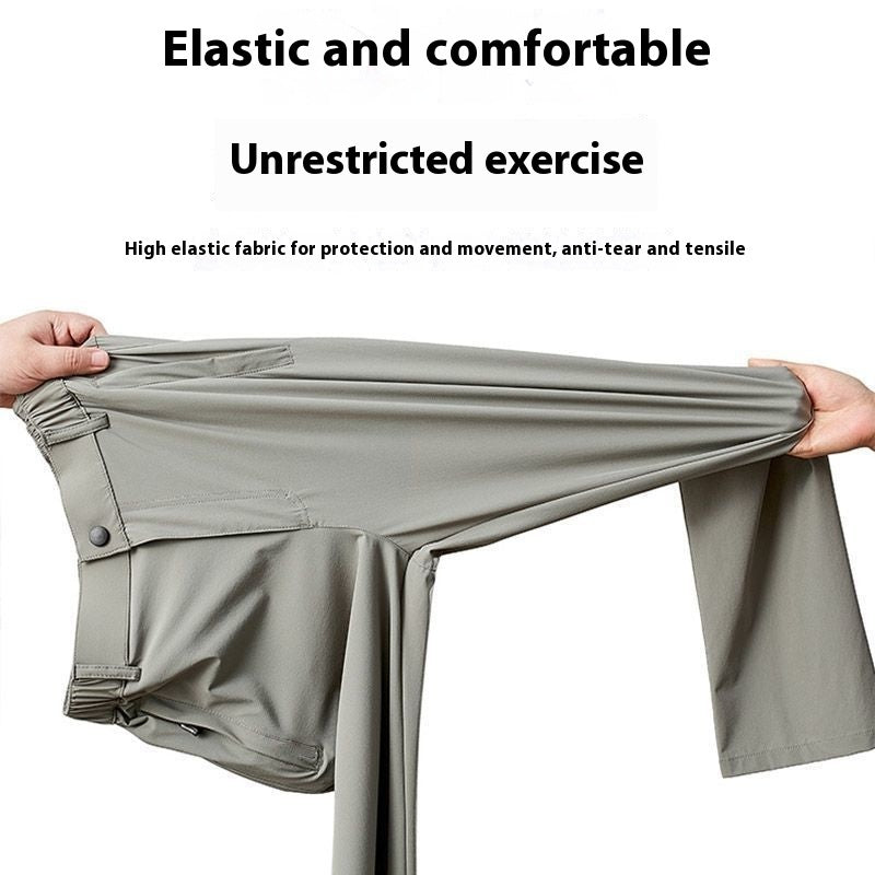 Ice Silk Leisure Straight Loose Trousers Men