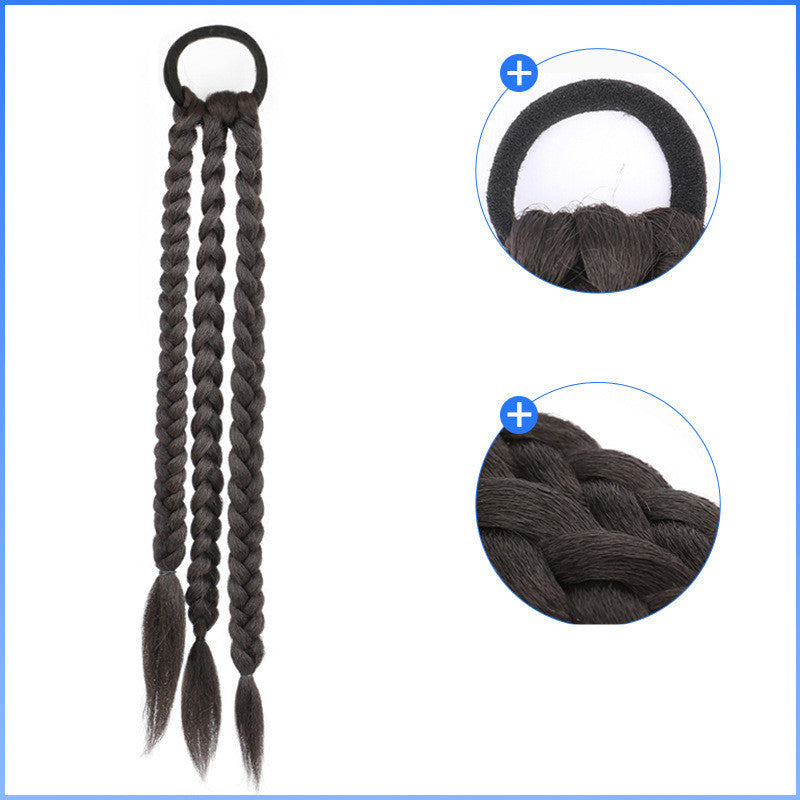 Women's Ponytail Sweet And Cool Hair Ring Wig Boxing Braids
