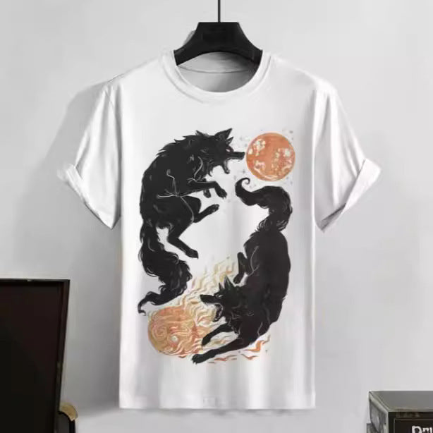 Men's Japanese Style Ukiyo-e Graphic 3D Printed Casual Short-sleeved T-shirt