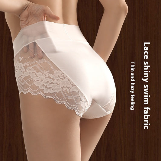Sexy Panties Women's Lace High Waist Lengthened Crotch 7A Antibacterial Boxer Seamless