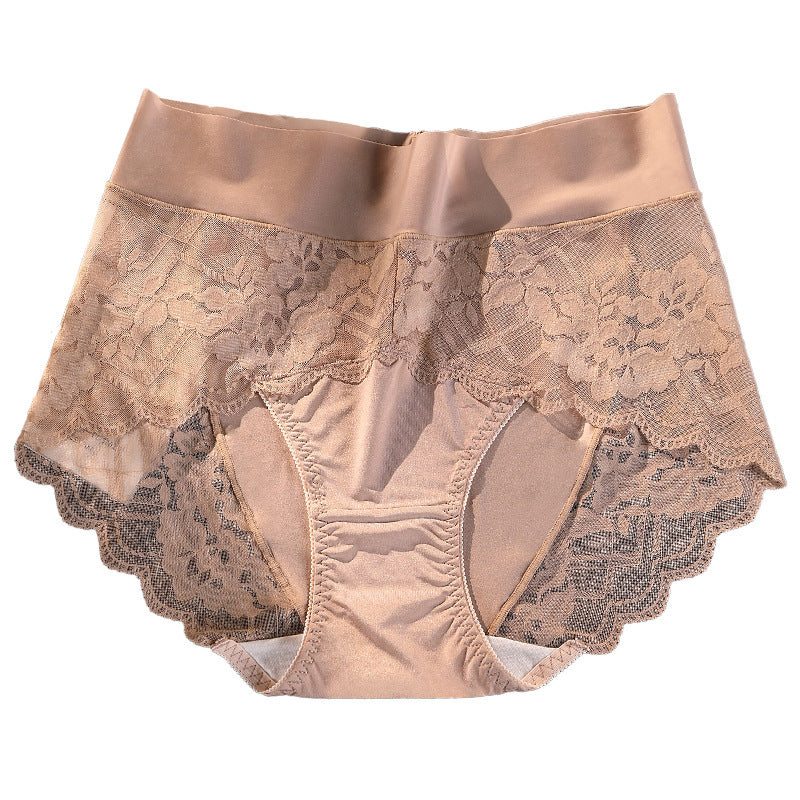 Sexy Panties Women's Lace High Waist Lengthened Crotch 7A Antibacterial Boxer Seamless