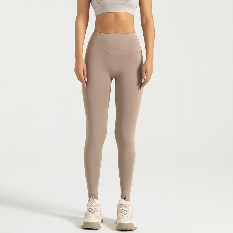 High Waist Hip Lift Yoga Pants Belly Contracting Nude Feel Running Sports Tights