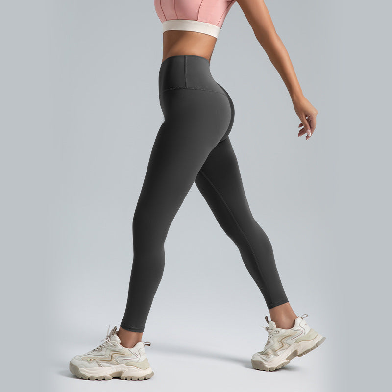 High Waist Hip Lift Yoga Pants Belly Contracting Nude Feel Running Sports Tights