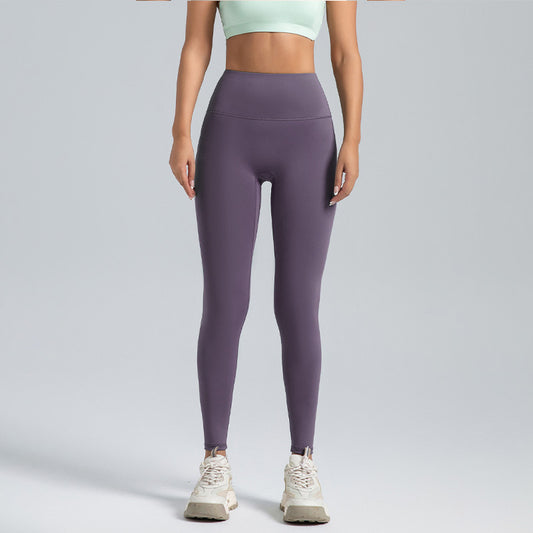 High Waist Hip Lift Yoga Pants Belly Contracting Nude Feel Running Sports Tights