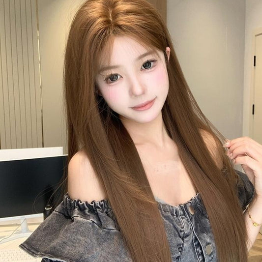 Wig Daily Internet Famous Lace Female Center-parted Bangs Long Straight