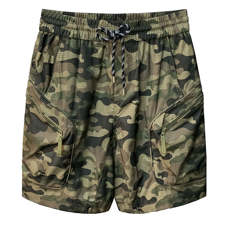 Camouflage Cargo Pants Men's Thin Shorts Quick-drying Loose Shorts