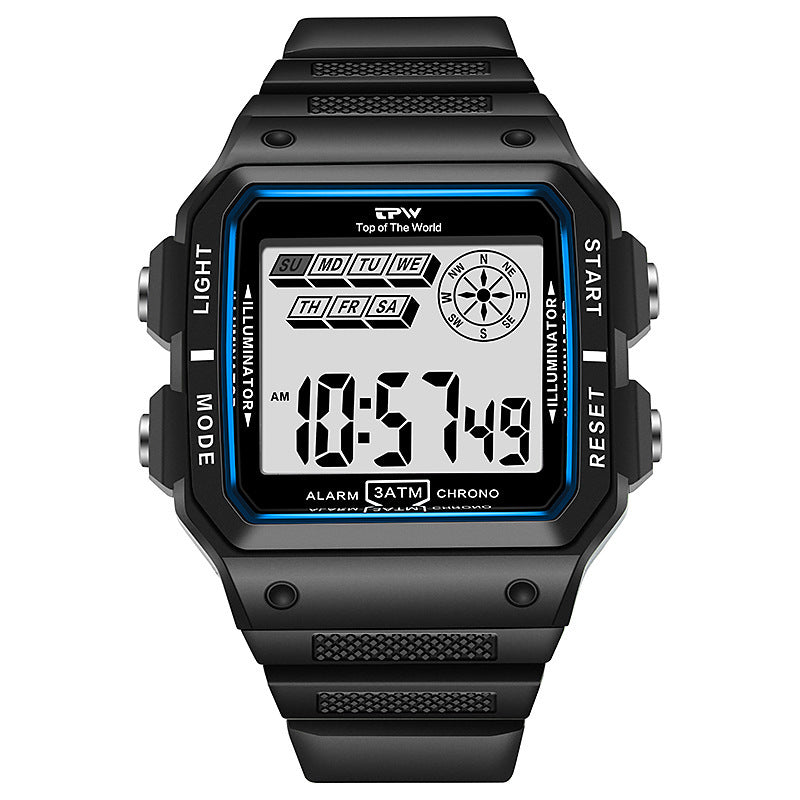 Student Fashion Watch Couple Square Waterproof Luminous Multifunctional Sports
