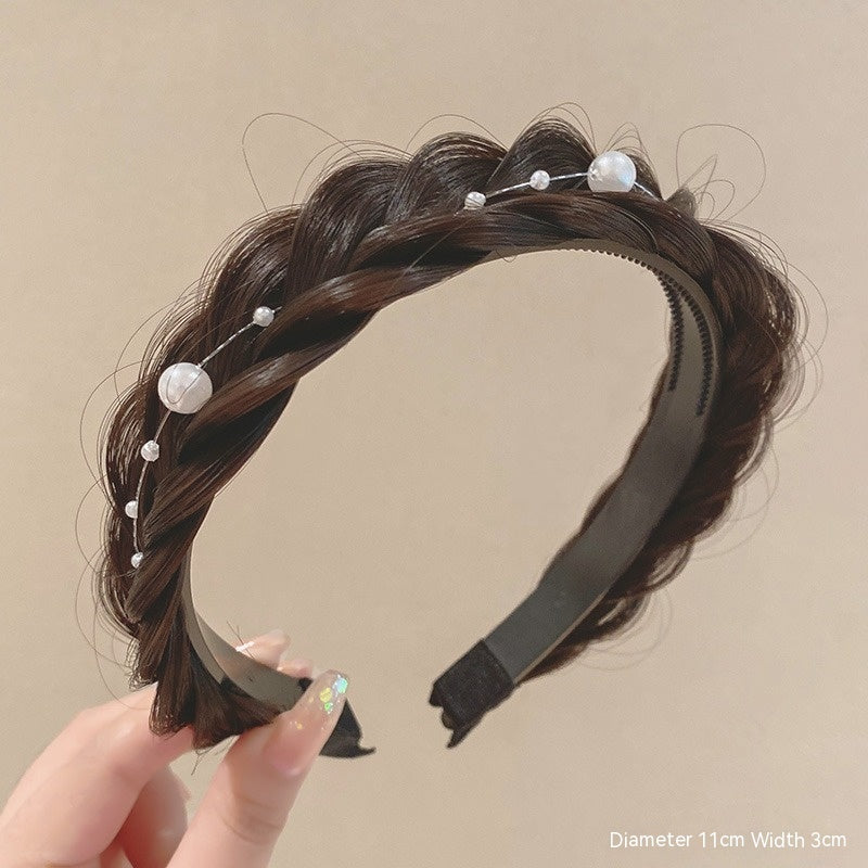 Pearl Fishbone Plaits Wig Hair Hoop