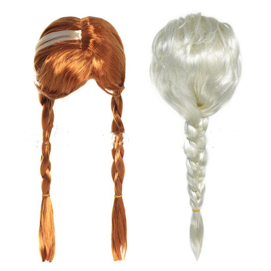 Princess Headdress Silver For Children Brown Cosplay Wig Props