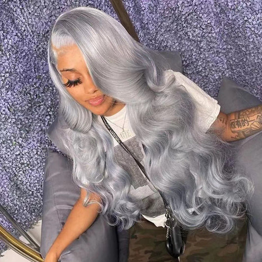Front Lace New Long Curly Hair Lace Big Wave Multi-color Wig