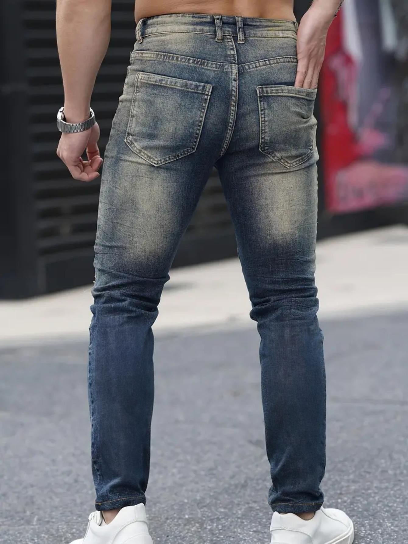 Men's Fashion Ripped Cool High Street Jeans