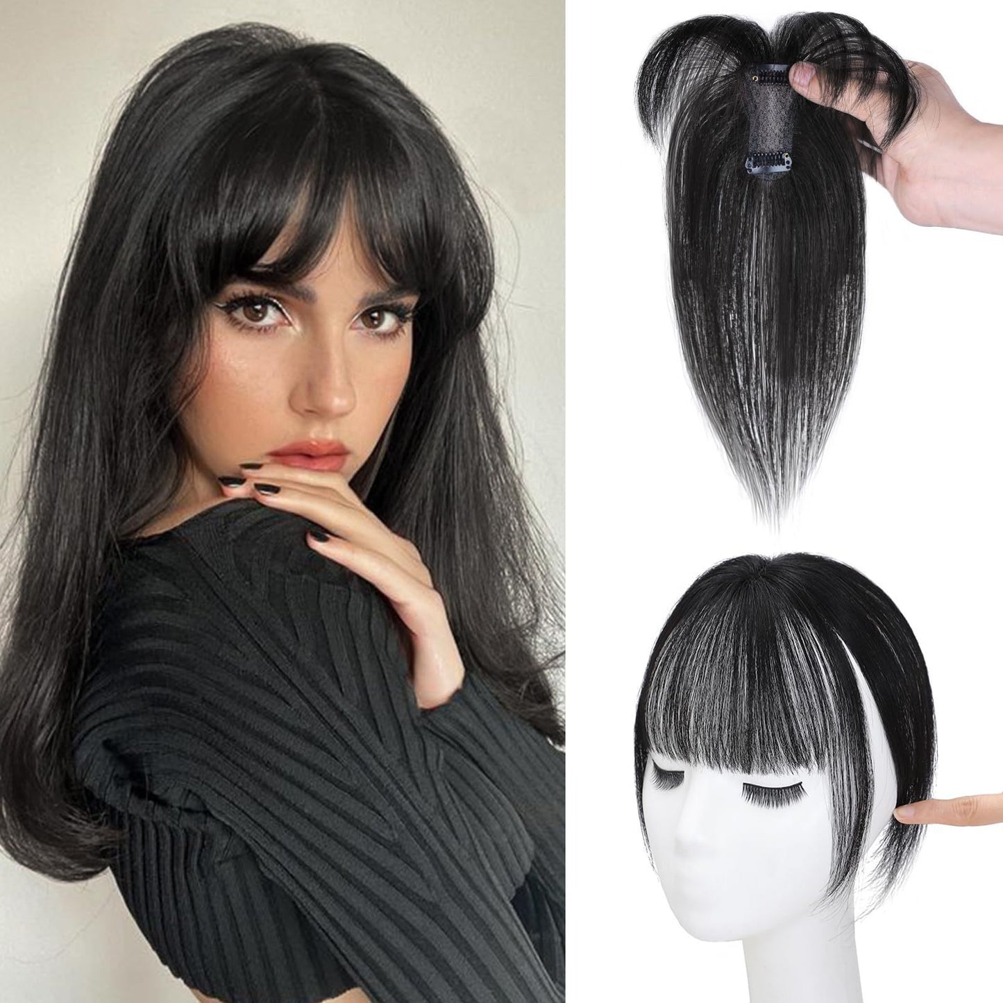 3D Wig Set Bangs Hand-woven Elegant
