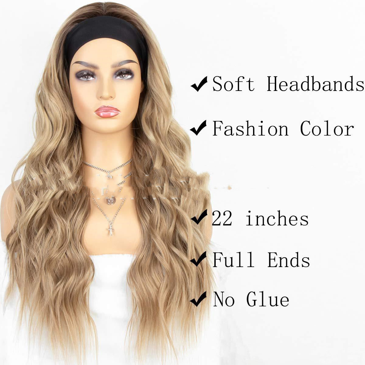 Long Curly Hair Big Wave Two-band Chemical Fiber High Temperature Silk Wig Headgear