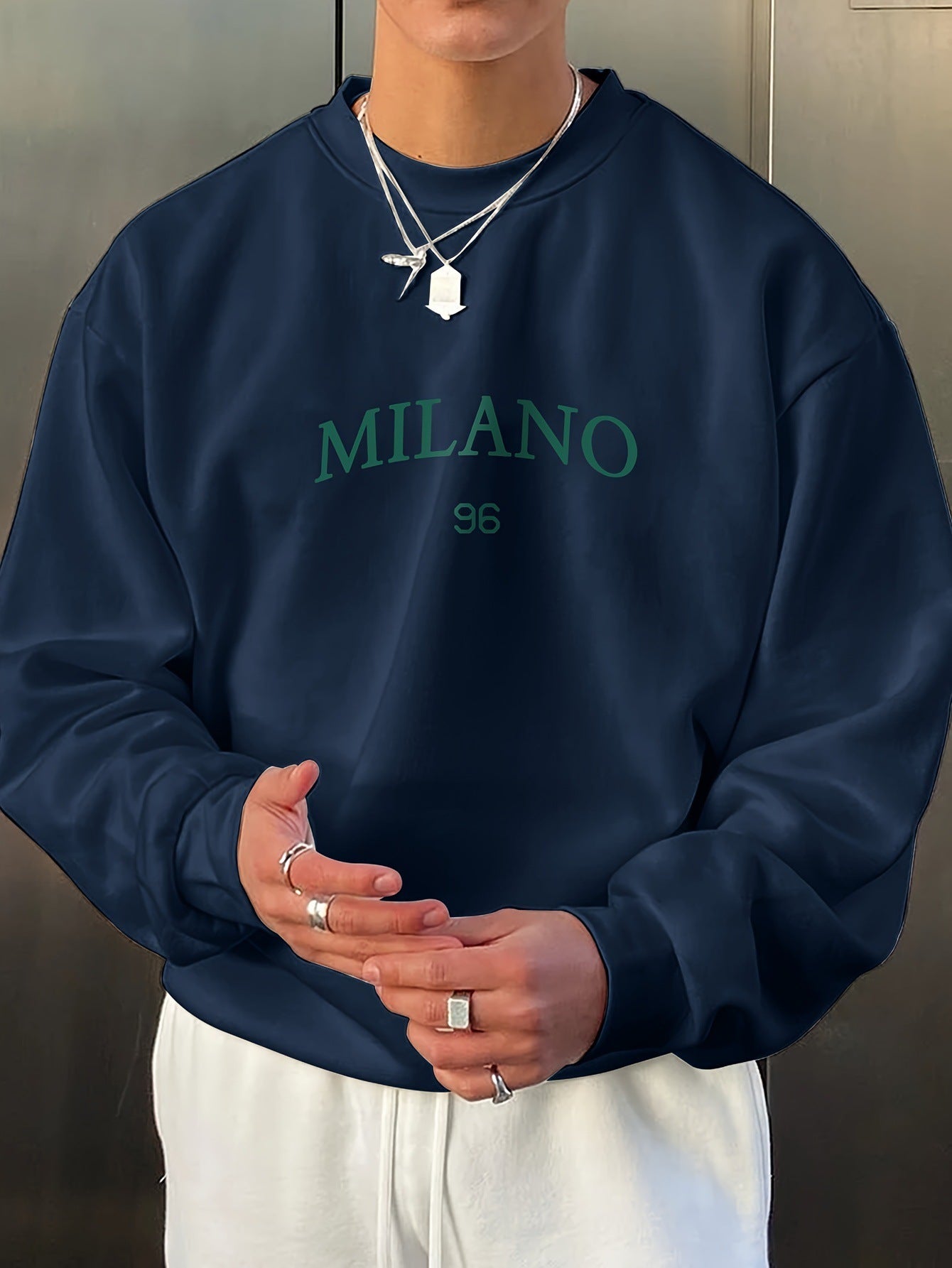 Men's Round-neck Sweater Casual Versatile Long Sleeves