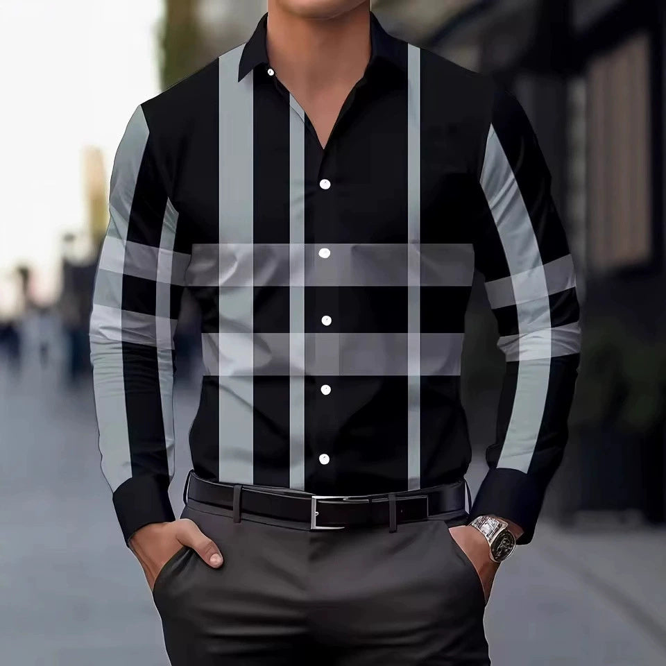 Printed Shirt Long Sleeve Button Lapel