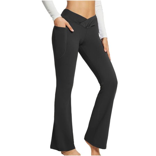 High Waist Slim Fit Wide Leg Yoga Pants Women