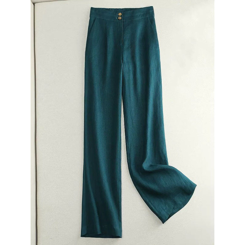 Linen Wide-leg Women's High Waist Cotton And Linen Casual Pants