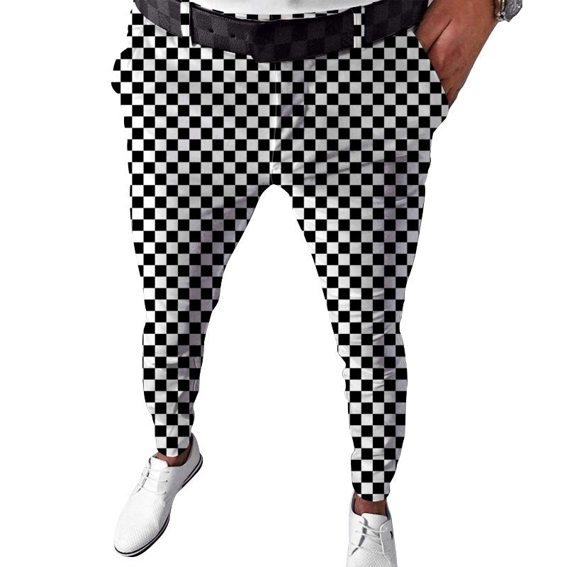 Men's Plaid Printed Casual Pants