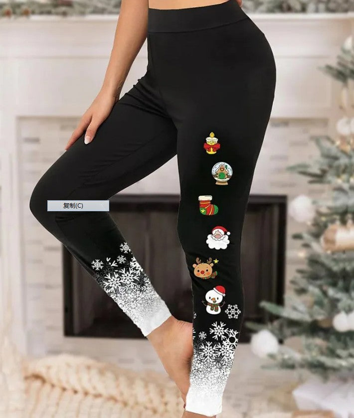 Brushed Printed Slim Fit Skinny Bootcut Trousers