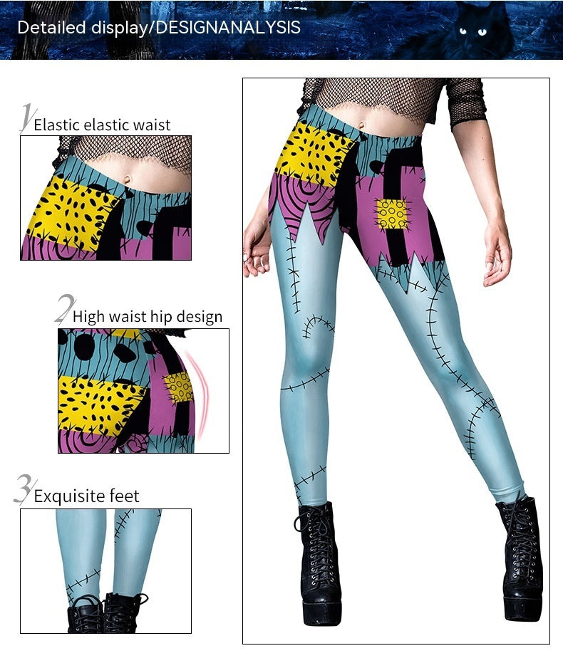 Digital Printing Stripe Ladies' Yoga Leggings