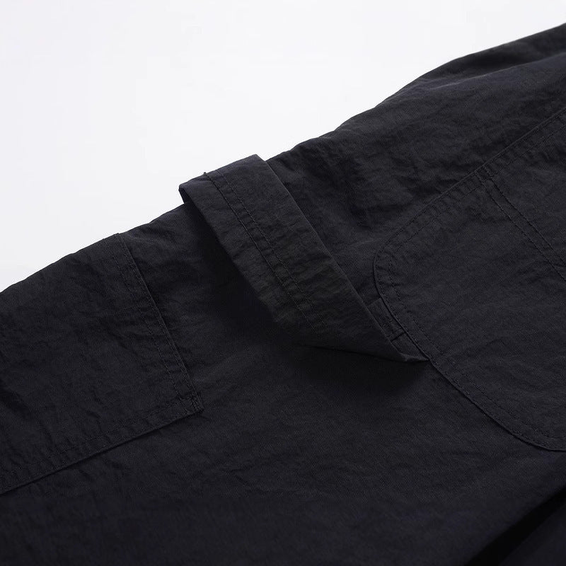 European And American High Street Three-dimensional Cutting Elastic Waist Tooling Paratrooper Pants