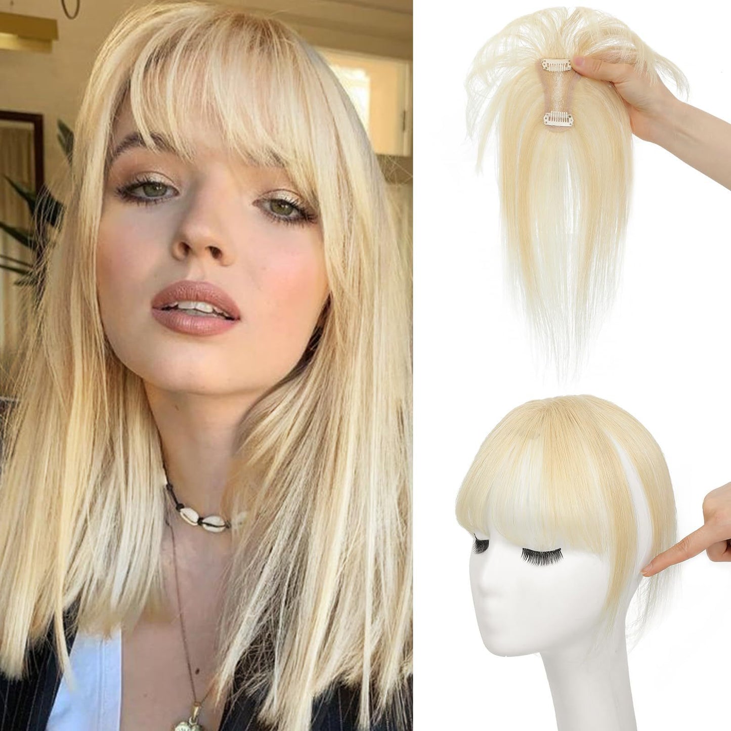 3D Wig Set Bangs Hand-woven Elegant