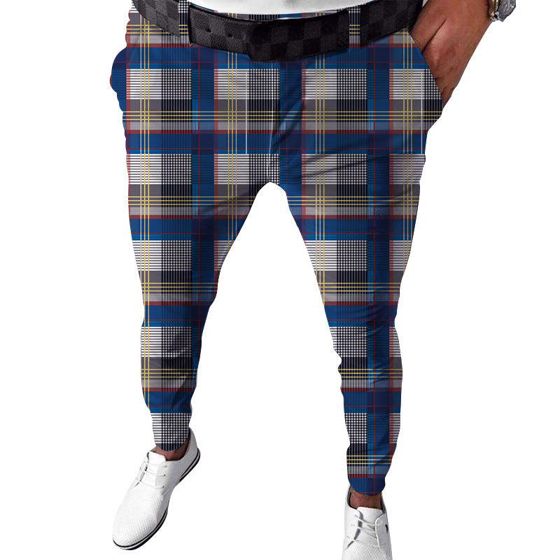 Men's Plaid Printed Casual Pants