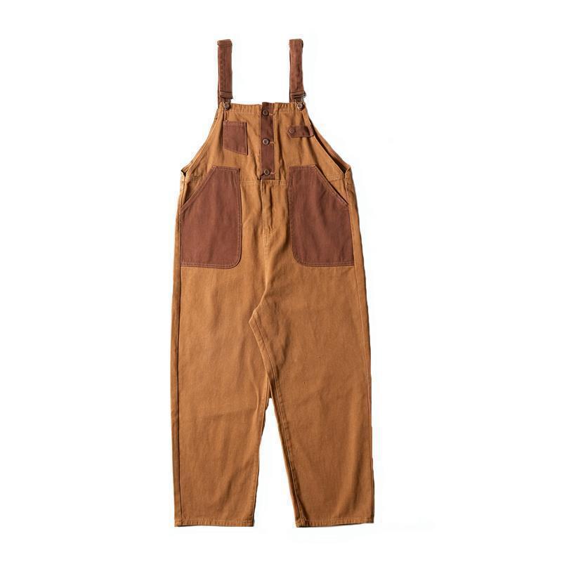 Women's Loose Retro Workwear Color Matching Straight Suspenders