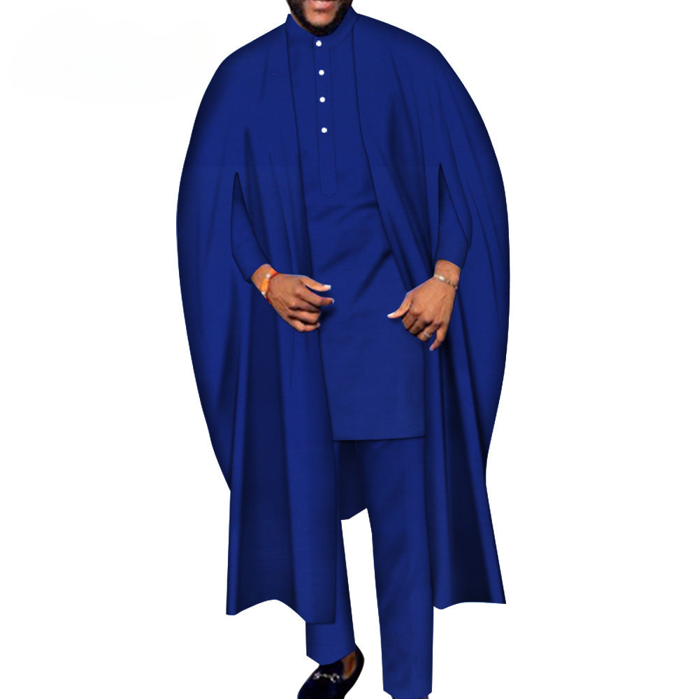 Men's Robe T-shirt And Pants Three-piece Suit