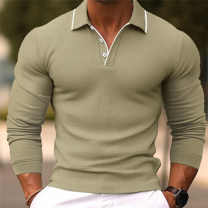 Men's Long Sleeve Button Sweatshirt