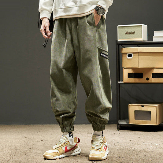 Men's Loose Harem Cropped Leisure Cargo Pants