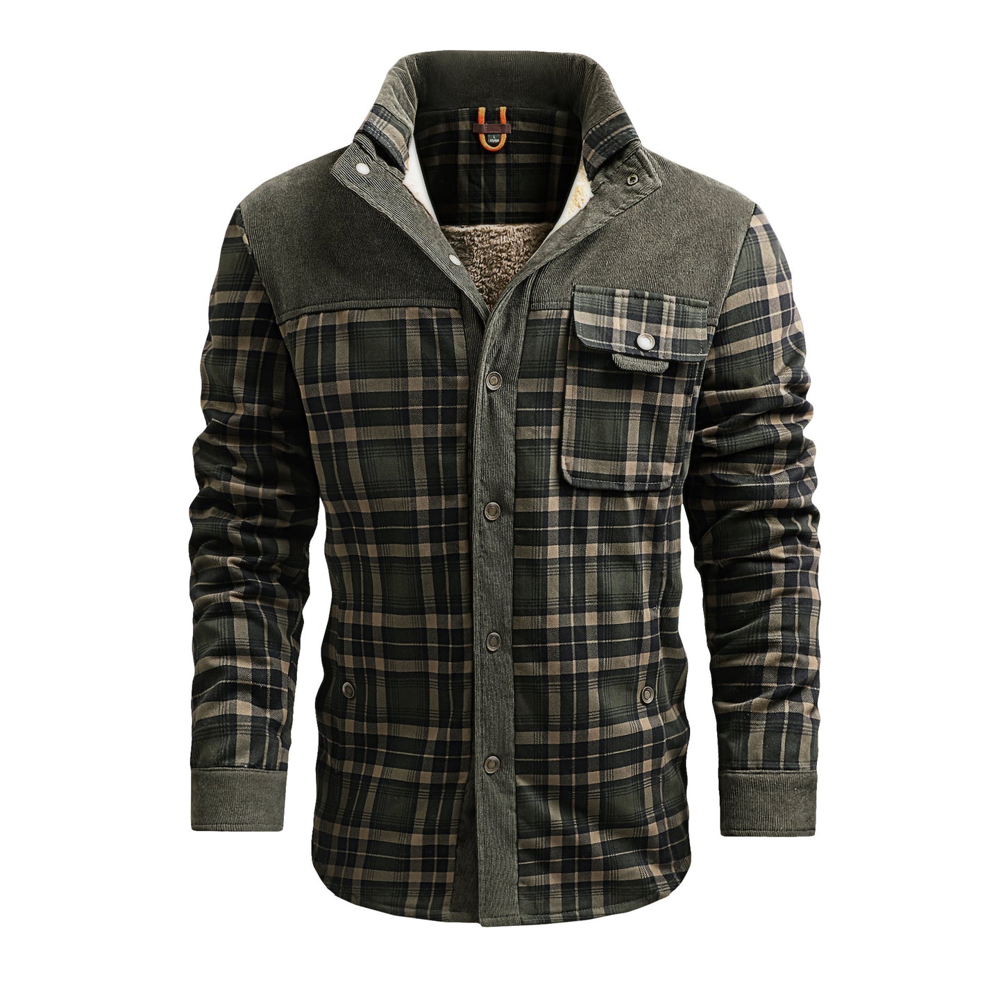 Men's Thermal Plaid Jacket Long-sleeved