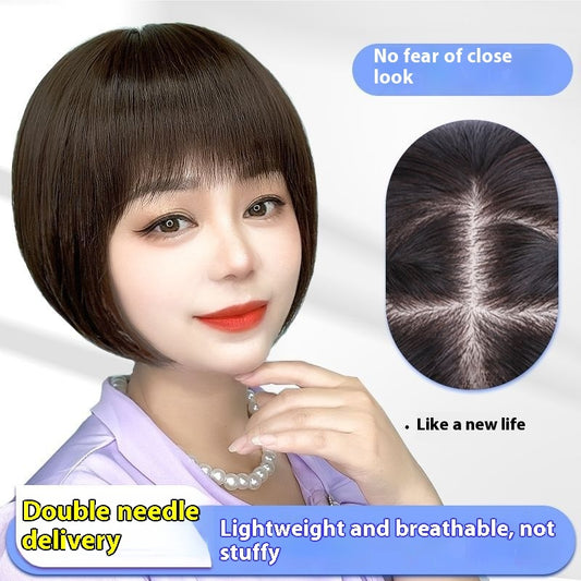 Natural Human Hair Bobhaircut Hand-woven Wig Sheath