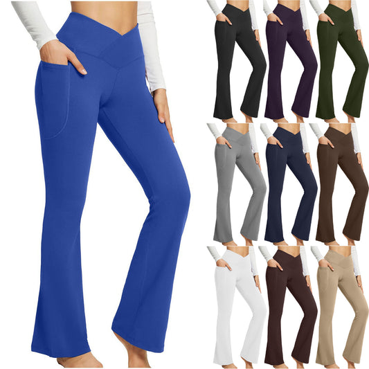 High Waist Slim Fit Wide Leg Yoga Pants Women