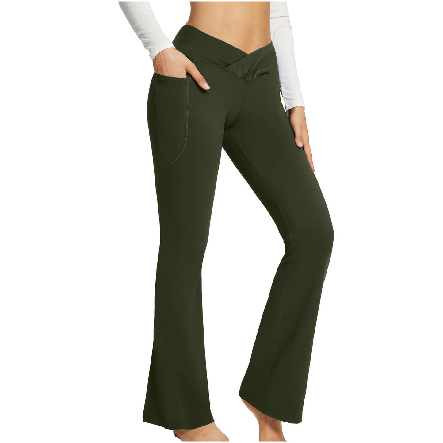 High Waist Slim Fit Wide Leg Yoga Pants Women