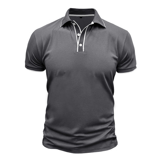 European And American Style Men's Clothing Short Sleeve Lapel Jacquard