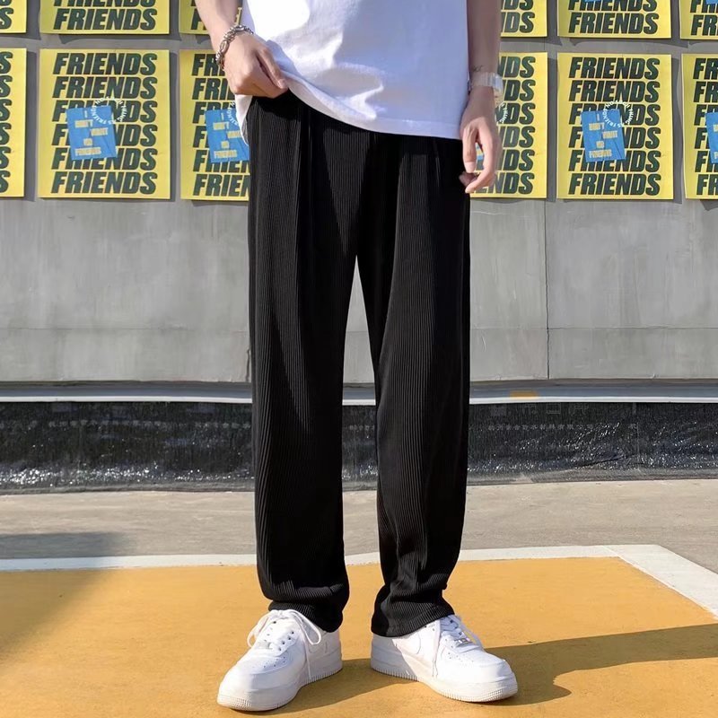 Striped Ice Silk Leggings Men's Summer Thin