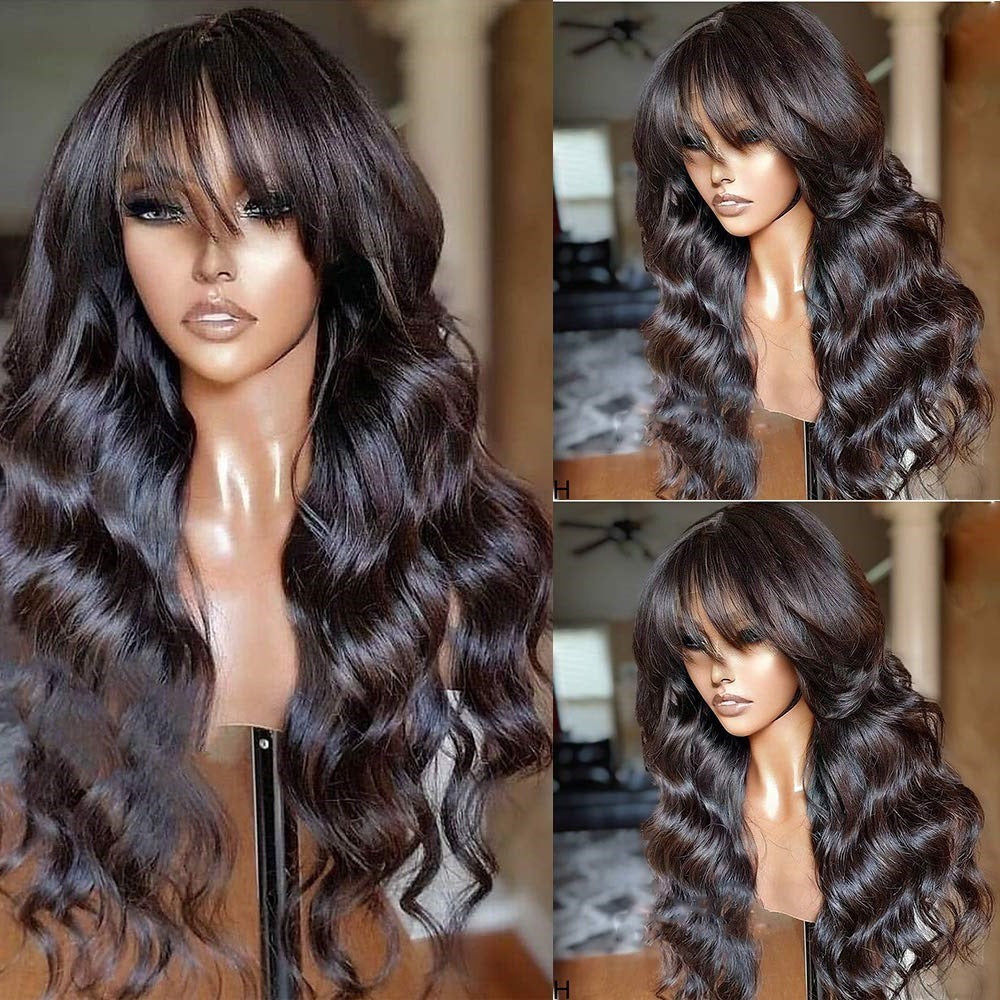 Female Long Curly Hair With Bangs And Fluffy Fashion Chemical Fiber Headgear