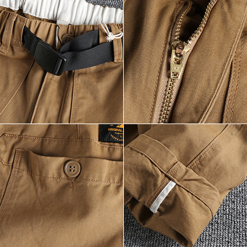 N I Buckle Belt Three-dimensional Cutting Workwear Casual Pants