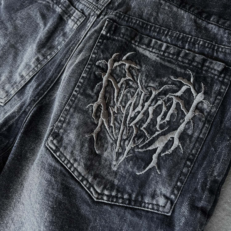 European And American Retro Gothic Denim Shorts Summer