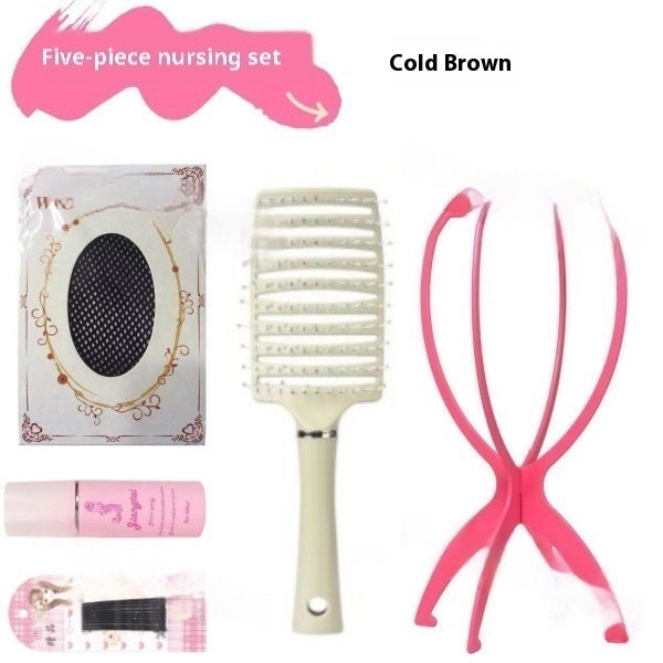 Full-head Wig Style Forehead Lace Mid-length Natural Black Long Straight