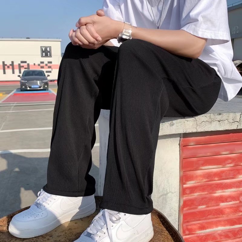 Striped Ice Silk Leggings Men's Summer Thin
