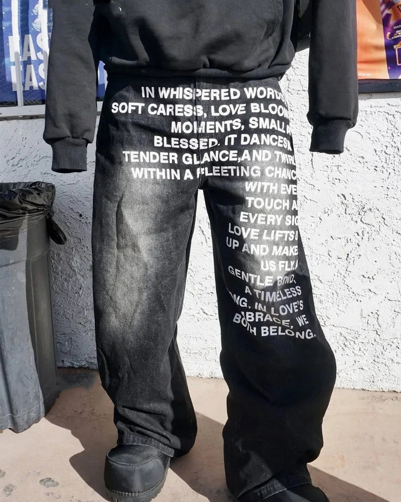 Men's Casual Loose Wide-leg Straight Pants
