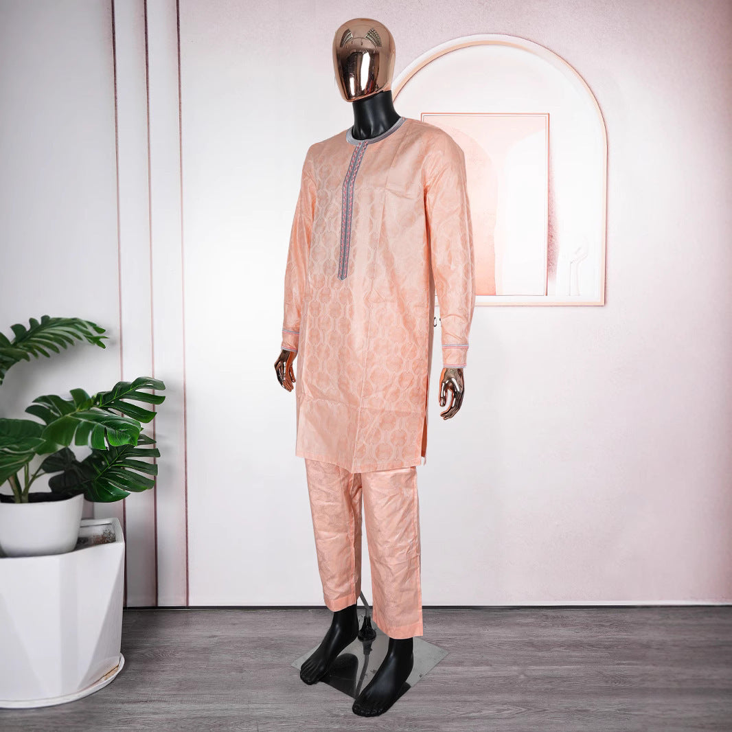 Men's Casual Banquet Robe Three-piece Set